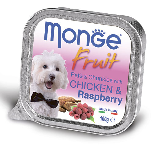 Monge Dog Fruit консервы для собак курица с малиной от зоомагазина Дино Зоо