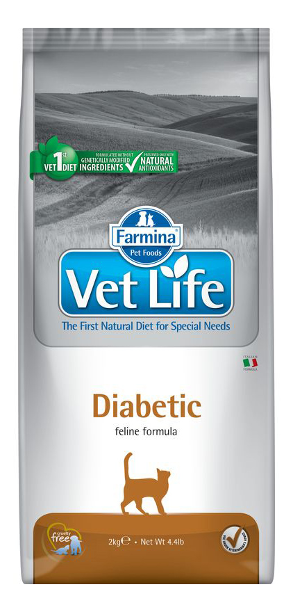 Vet Life Cat Diabetic Корм сухой для кошек при диабете , Farmina от зоомагазина Дино Зоо