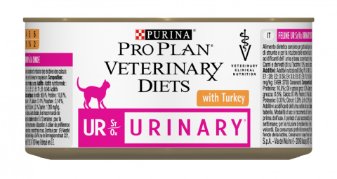 Veterinary Diets UR Urinary консервы для кошек для лечения и профилактики индейка мусс МКБ, Purina Pro Plan