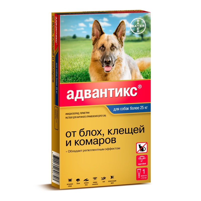 Адвантикс капли для собак от 10 до 25 кг, BAYER