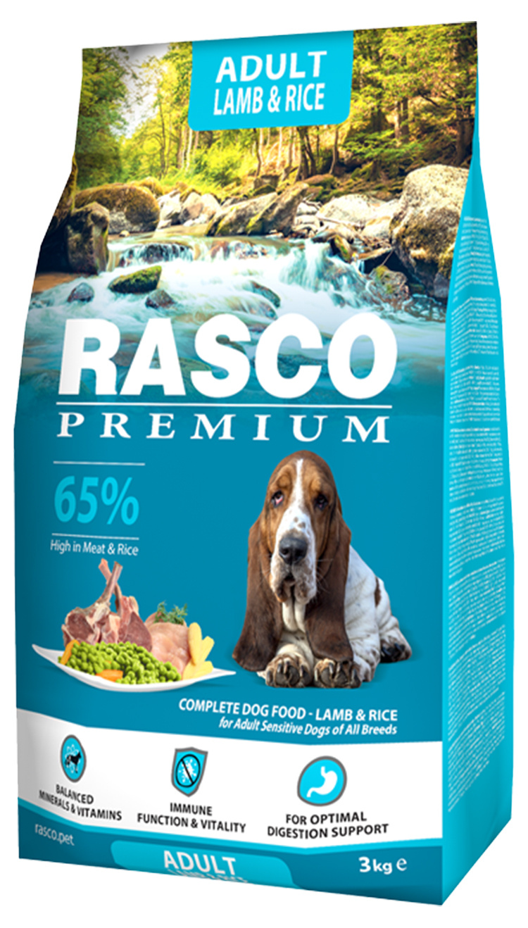 Rasco Premium Сухой корм с ягненком и рисом для взрослых собак всех пород