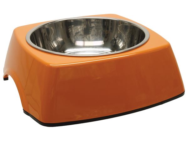 миска металлическая 700мл. квадрат оранжевый, Dog Fantasy от зоомагазина Дино Зоо