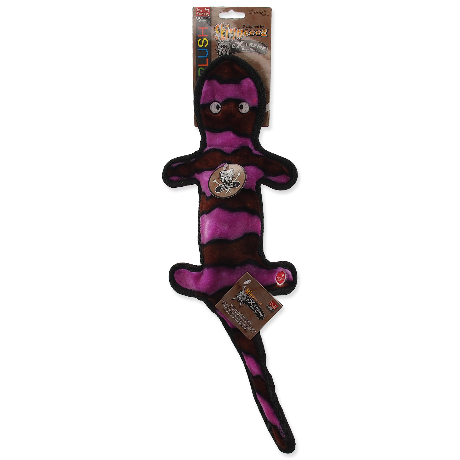 Игрушка мягкая для собак ящерица Extreme фиолетовая 50см, Dog Fantasy от зоомагазина Дино Зоо