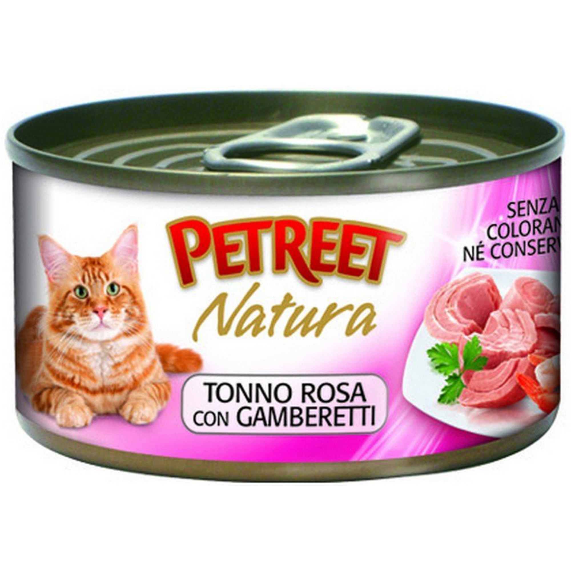Консервы для кошек кусочки розового тунца с креветками, Petreet от зоомагазина Дино Зоо