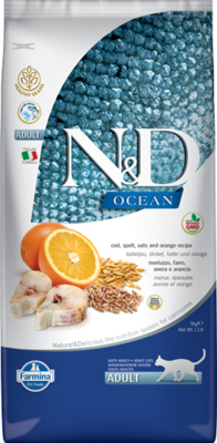 Farmina N&D OCEAN Adult Корм для кошек Треска/Апельсин от зоомагазина Дино Зоо