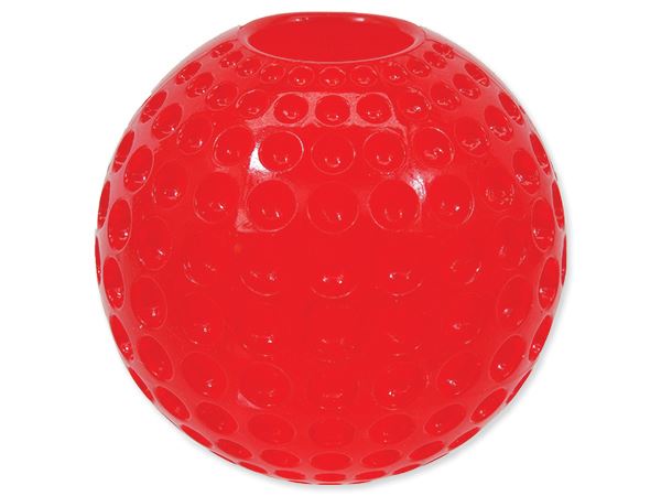 Игрушка для собак мячик с отверстием ребристый красный 6,3см, Dog Fantasy