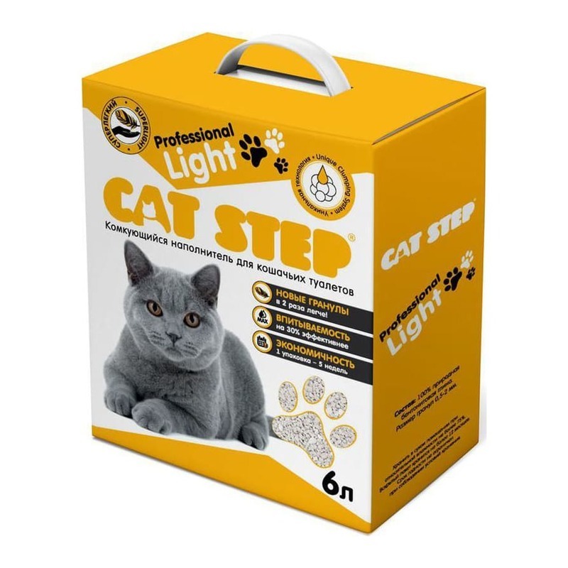 Наполнитель для кошачьих туалетов Cat Step Professional Light 6L, бентонитовый  комкующийся от зоомагазина Дино Зоо