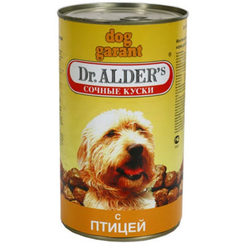 Dr. ALDER`S Dog Garant консервы для собак кусочки в соусе с курицей и индейкой