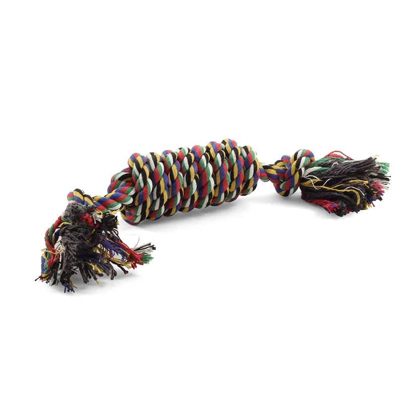 Игрушка веревочная разноцветная 45 см с 1 крупным узлом Dog Fantasy от зоомагазина Дино Зоо