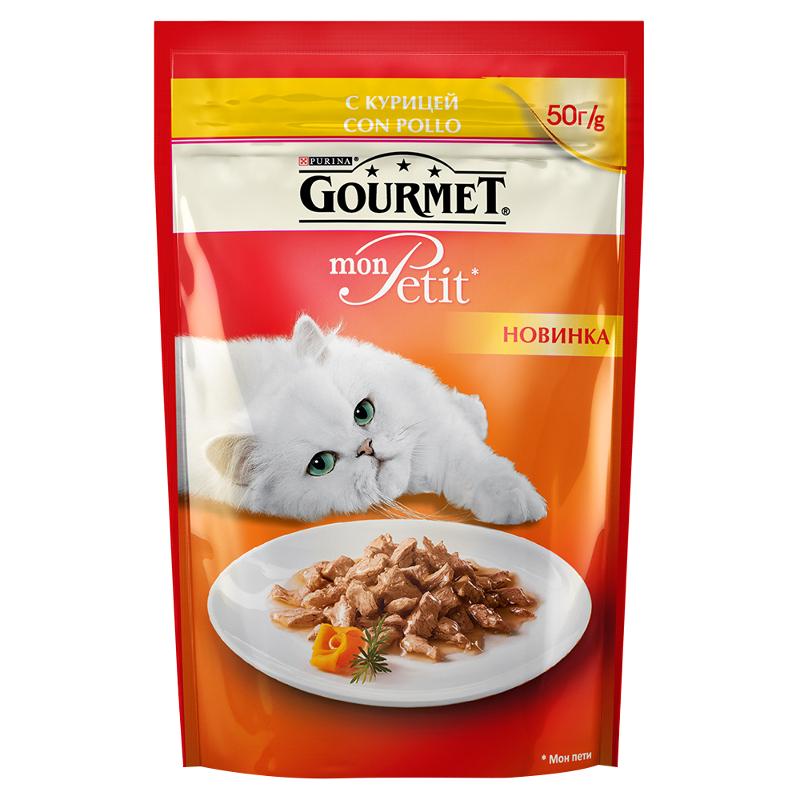 Mon Petit Мини-порция влажный корм для кошек, с курицей в соусе, Gourmet