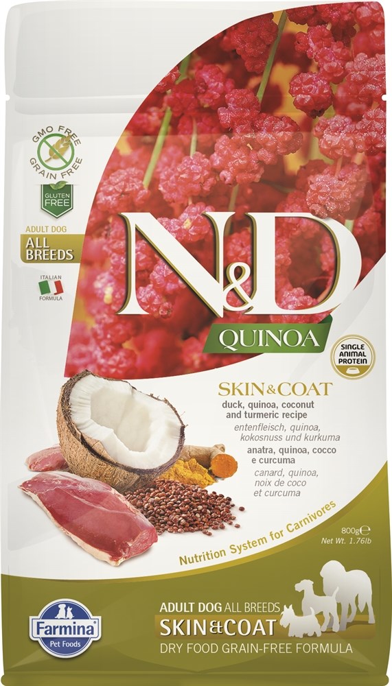 "N&D" Quinoa корм сухой для собак уход за кожей и шерстью Утка, Farmina от зоомагазина Дино Зоо