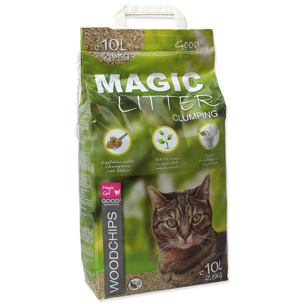Наполнитель Magic Cat Древесный оригинал цветочныйдля кошачьих туалетов 10л от зоомагазина Дино Зоо