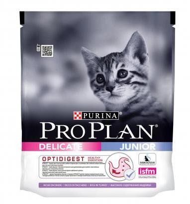 Junior Delicate корм для котят с чувствительным пищеварением, с индейкой, Purina Pro Plan от зоомагазина Дино Зоо