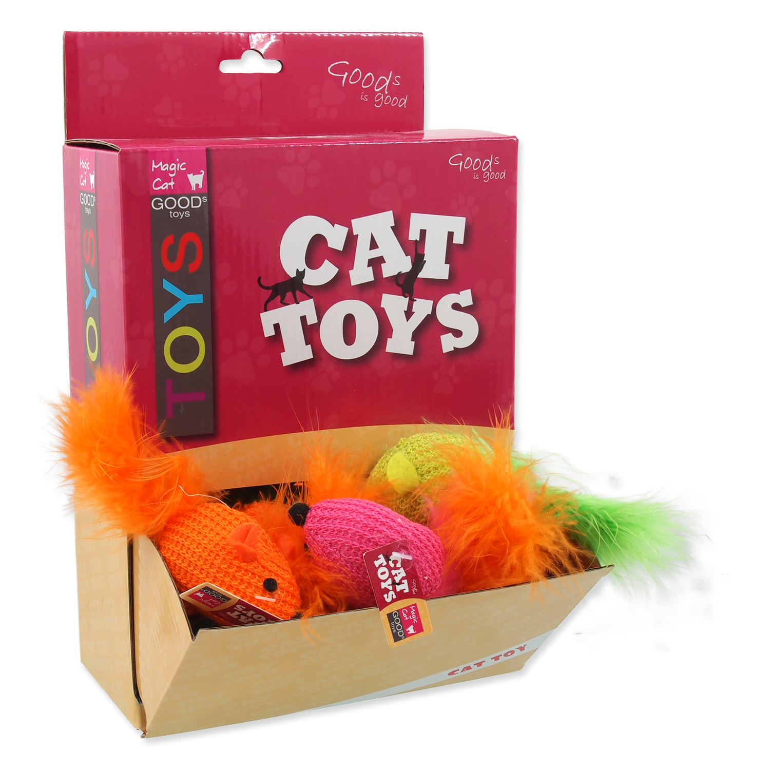 Игрушка для кошек мышка с пером, Magic Cat от зоомагазина Дино Зоо