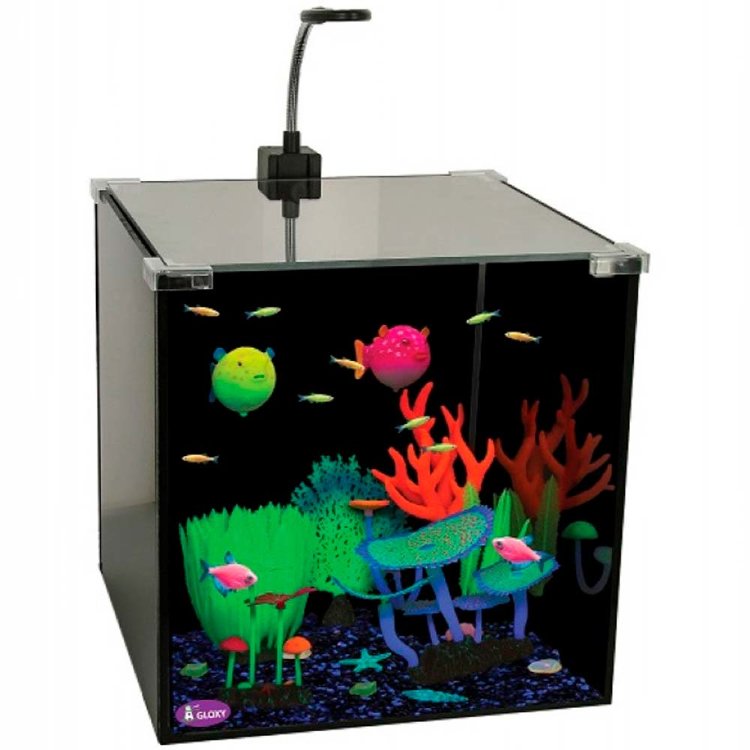 Аквариум Gloxy Glow set -27, 30/30/30 см. для светящихся рыб и декораций, Gloxy