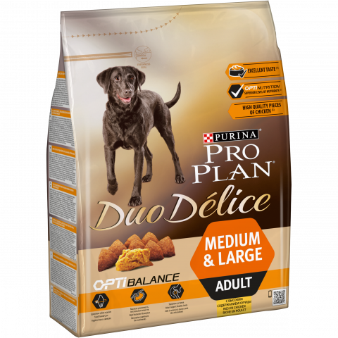 Purina Pro Plan  DuoDelice  Корм  для взрослых собак Курица и рис
