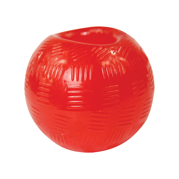 Игрушка для собак мячик с отверстием красный 9,5 см Dog Fantasy от зоомагазина Дино Зоо