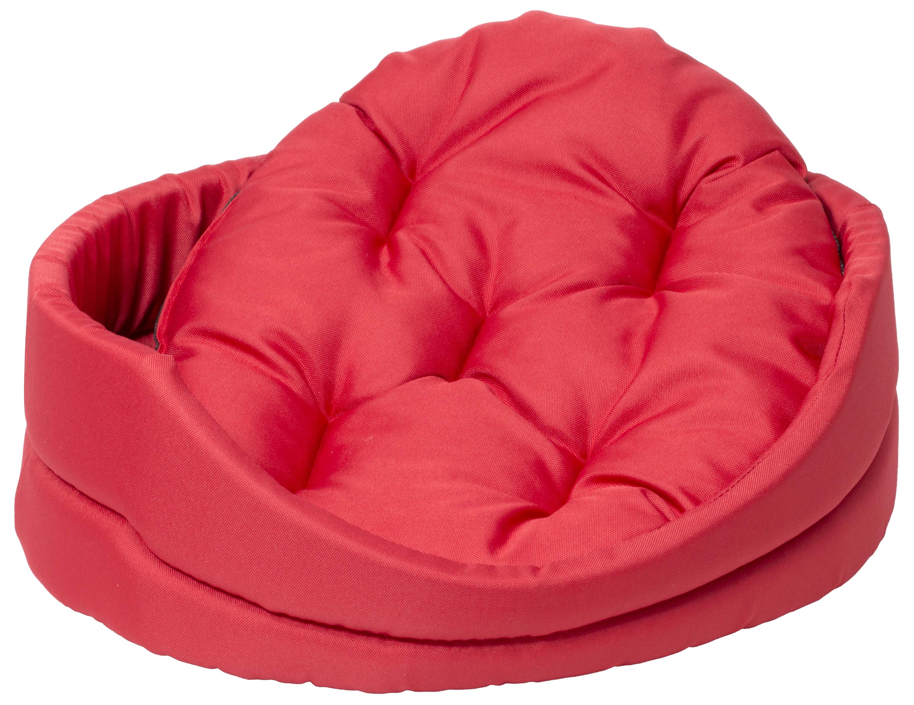 Лежанка овальная с подушкой 75*66*19 см красная, Dog Fantasy от зоомагазина Дино Зоо