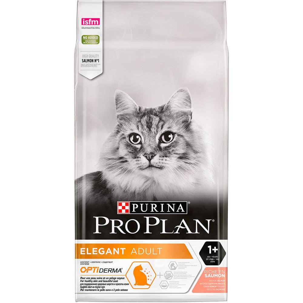 Purina Pro Plan "Elegant" Корм сухой для кошек для шерсти Лосось от зоомагазина Дино Зоо