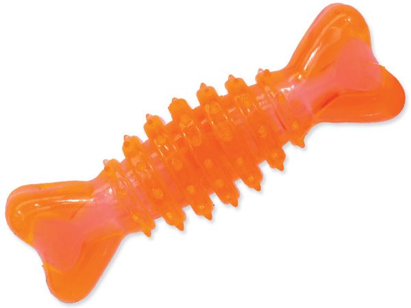 Игрушка для собак резиновая косточка оранжевая 12см, Dog Fantasy от зоомагазина Дино Зоо