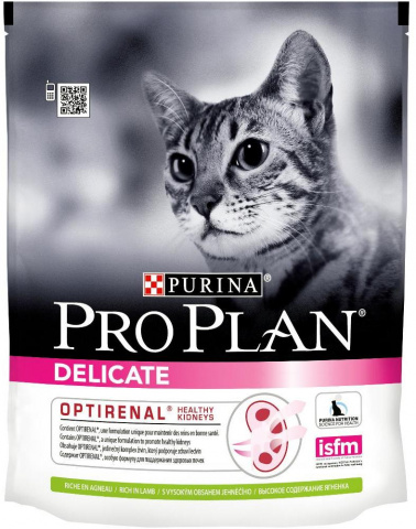 Delicate корм для кошек с чувствительным пищеварением, с ягненком, Purina Pro Plan от зоомагазина Дино Зоо