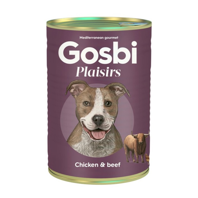 GOSBI PLAISIRS Корм влажный для собак КУРИЦА / ГОВЯДИНА от зоомагазина Дино Зоо