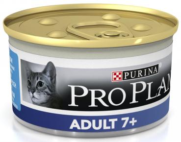 Adult 7+ консервы для взрослых кошек старше 7 лет, паштет с тунцом, Purina Pro Plan
