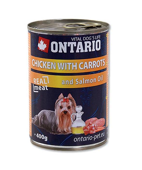 Ontario Консервы с курицей, морковью и маслом лосося от зоомагазина Дино Зоо