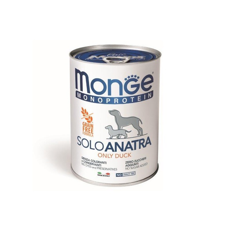 Dog Monoproteico Solo консервы для собак паштет из утки, Monge от зоомагазина Дино Зоо
