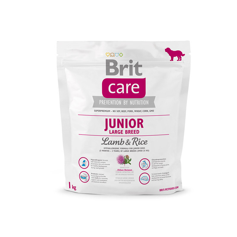 Care Junior Large Breed для щенков крупных пород, ягненок с рисом, Brit от зоомагазина Дино Зоо