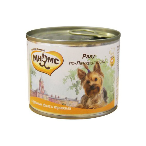 Мнямс консервы для собак: куриное филе с травами "Рагу по-ланкаширски"