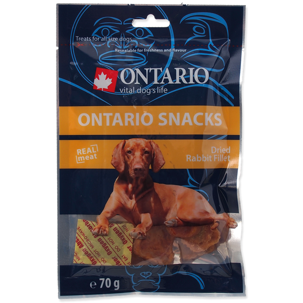 Ontario Dog 70г. Сухая закуска из филе кролика