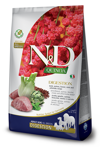 Farmina N&D  Quinoa Digestion LAMB Adult Корм для собак Киноа/Ягненок от зоомагазина Дино Зоо