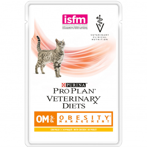 Veterinary Diets OM Obesity Management влажный корм для кошек при ожирении, с курицей, Purina Pro Plan от зоомагазина Дино Зоо