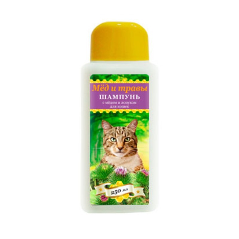 Шампунь  для кошек с мёдом и лопухом, Пчелодар от зоомагазина Дино Зоо