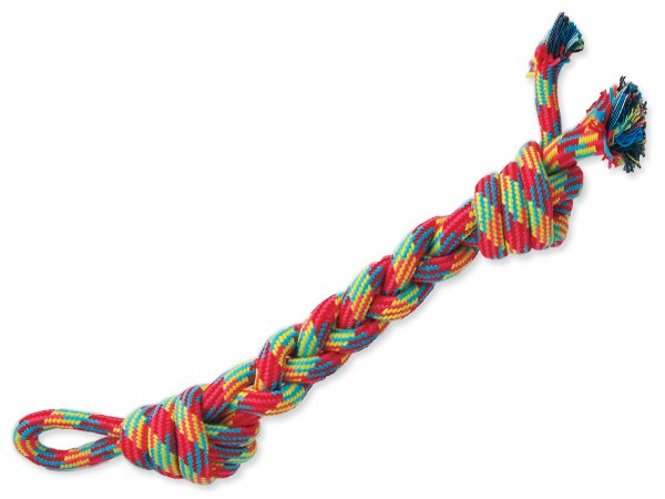 Игрушка веревочная разноцветная косичка 37см, Dog Fantasy от зоомагазина Дино Зоо