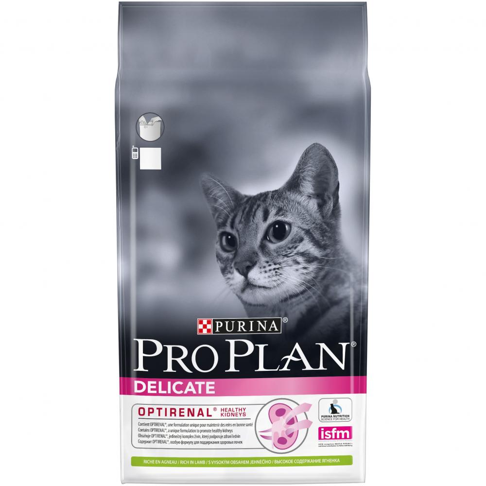Purina Pro Plan  "Delicate" Корм сухой для кошек с чувствительным пищеварением Ягненок от зоомагазина Дино Зоо