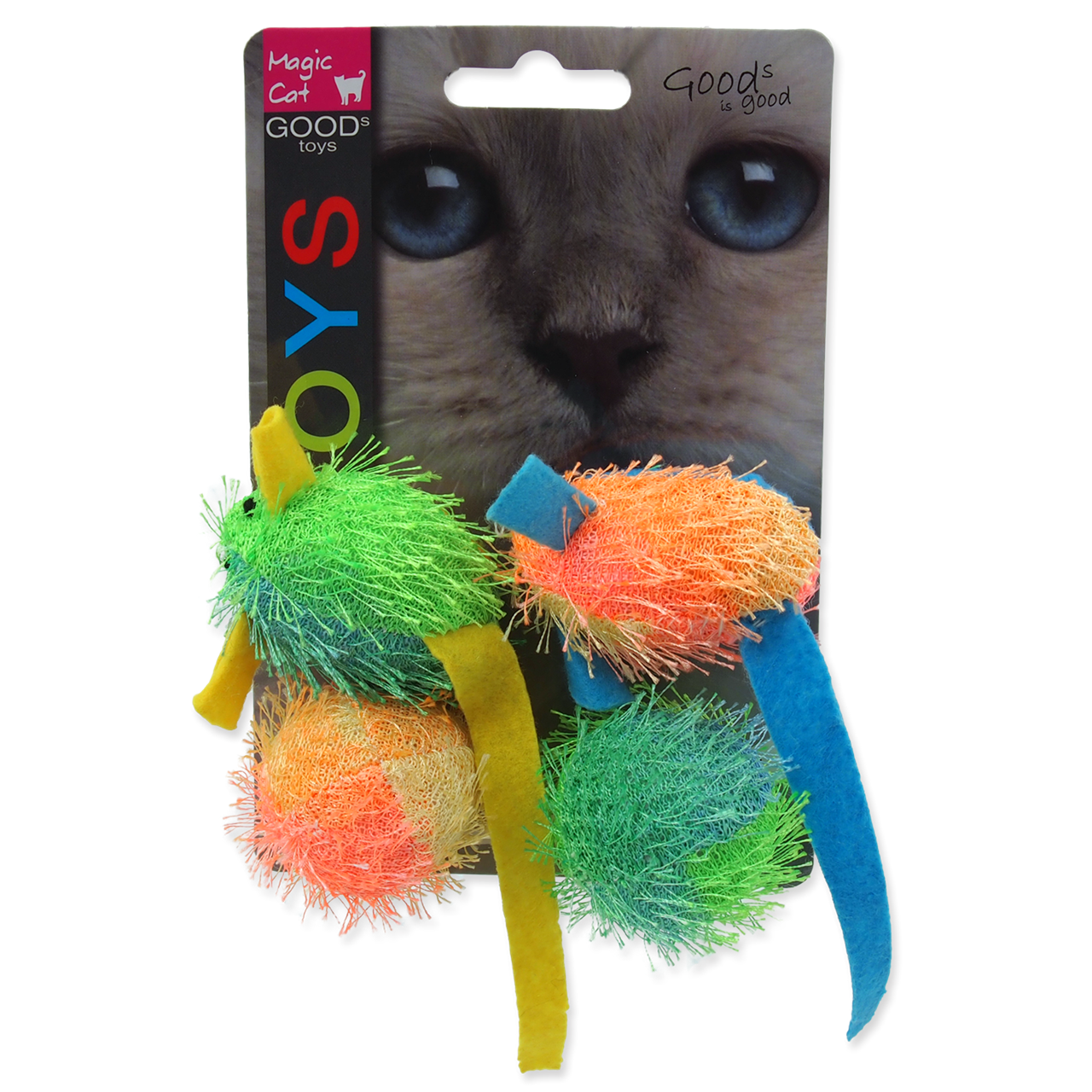 Игрушка для кошек 4 разноцветные мыши, Magic Cat