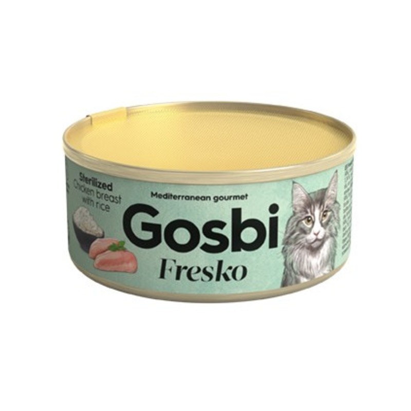 GOSBI FRESKO Корм влажный для стерилизованых кошек КУРИЦА/РИС от зоомагазина Дино Зоо