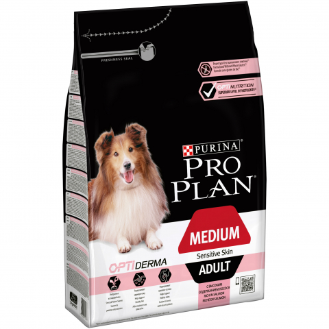 Purina Pro Plan  Корм  для собак средних пород с чувствительной кожей Лосось