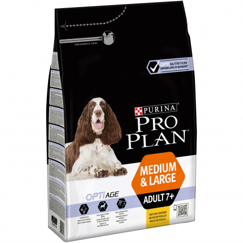 Medium and Large Adult 7+ корм для собак старше 7 лет средних и крупных пород, с курицей, Purina Pro Plan