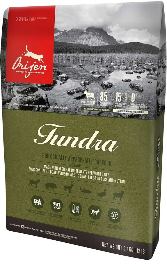 Tundra корм для кошек всех возрастов, с мясом козы, кабана и оленя, Orijen
