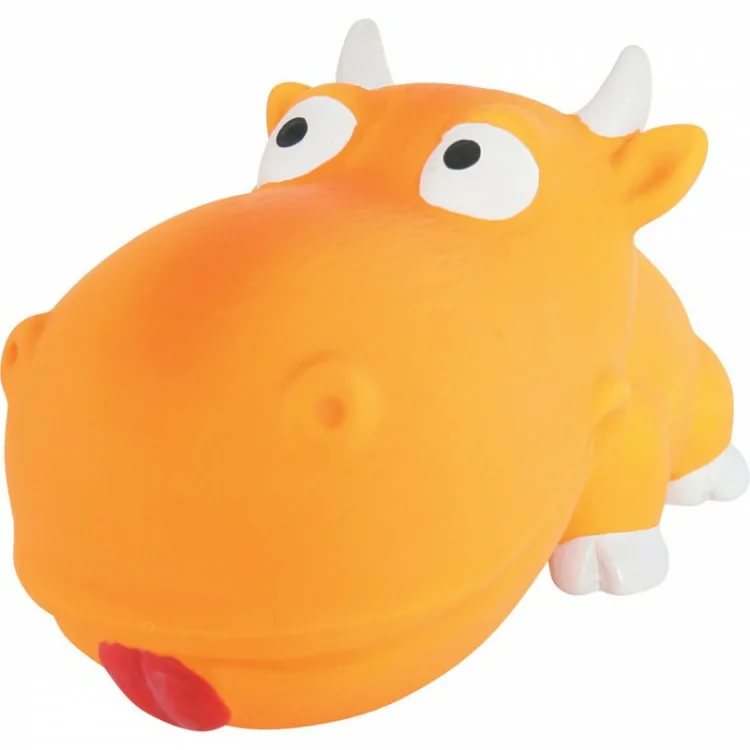 Золюкс Игрушка латексная, корова оранжевая, 18 см от зоомагазина Дино Зоо