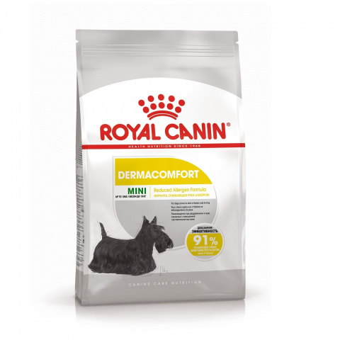 Mini Dermacomfort корм для собак малых пород с раздраженной и зудящей кожей, Royal Canin от зоомагазина Дино Зоо