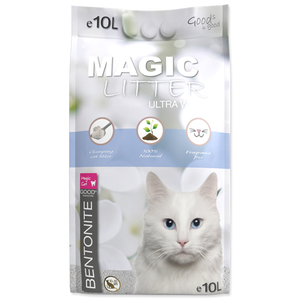 Наполнитель Magic Cat Бетонит супер белый для кошачьих туалетов 10л от зоомагазина Дино Зоо