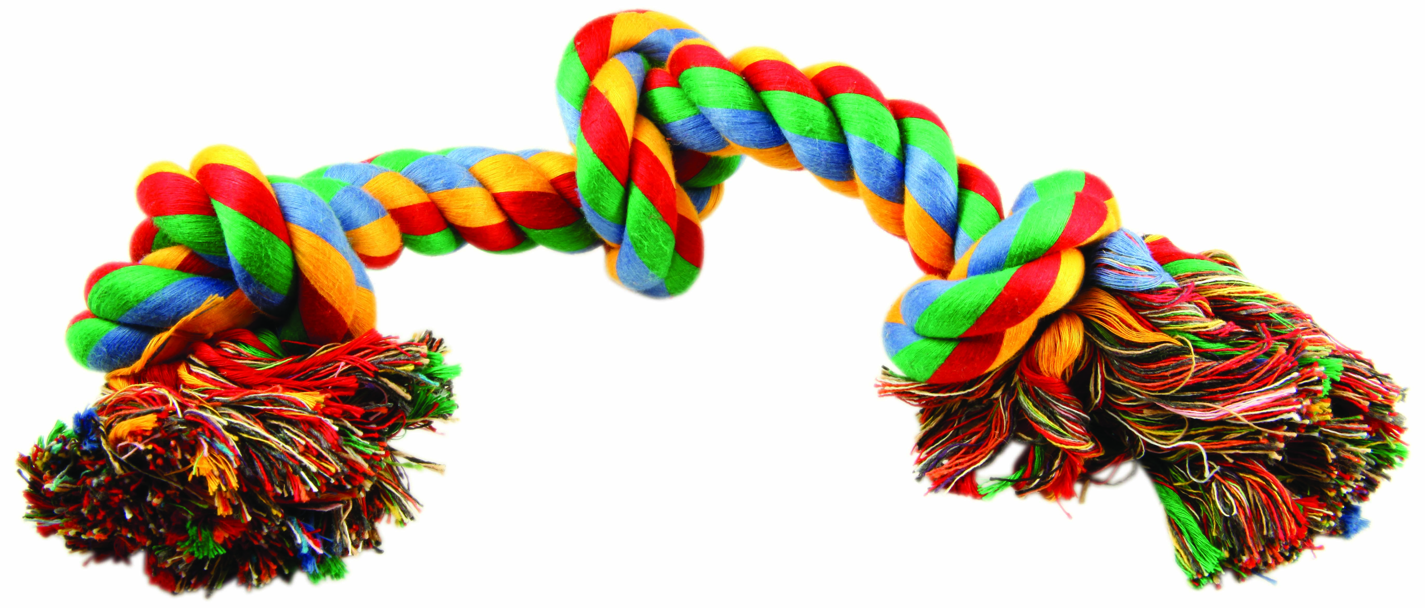 Игрушка веревочная разноцветная с 3 узлами 40см, Dog Fantasy