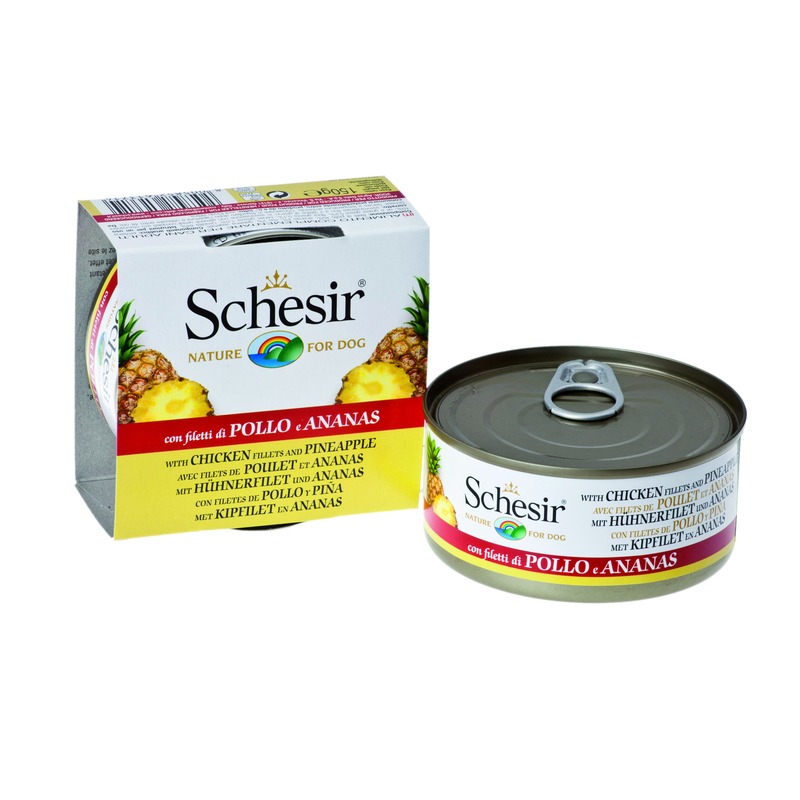 Schesir Корм влажный для собак Цыпленок+ананас от зоомагазина Дино Зоо