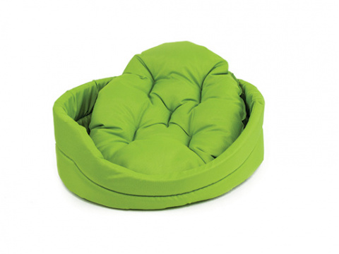 лежанка овальная с подушкой зеленая 83*73*20см, Dog Fantasy