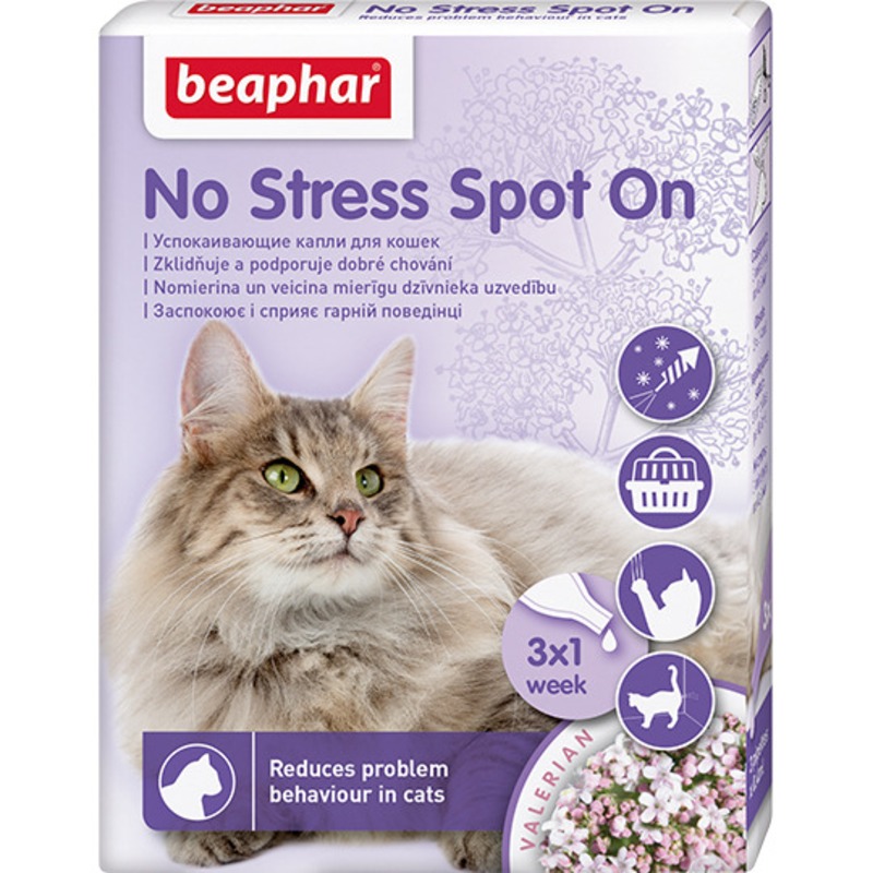 Beaphar Успокаивающие капли No Stress Spot On для кошек (3 пипетки)