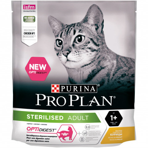 Purina Pro Plan  "Sterilised" Корм сухой для кастрированных котов и стерилизованны кошек Курица от зоомагазина Дино Зоо